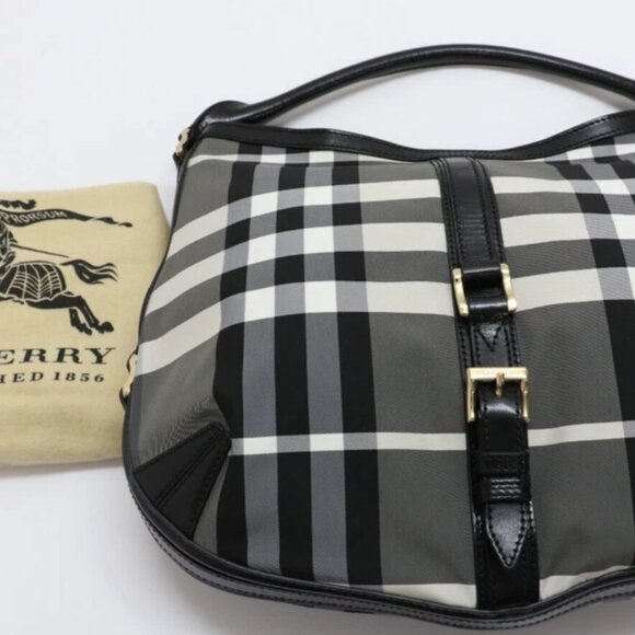 Burberry Tri Color Beat Check Nylon & Leather Hobo - Picture 3 of 14